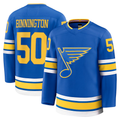 Choea St.L.Blues #50 Jordan Binnington Blue Home Premium Player Jerseys