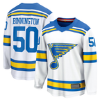 Choea St.L.Blues #50 Jordan Binnington White Away Breakaway Player Jerseys