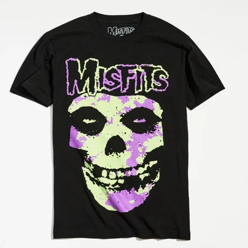 Cheap T-shirt Jerseys New Fashion Misfits Punk Style Tshirt Retro Street Skull Pattern Men's T-shirt