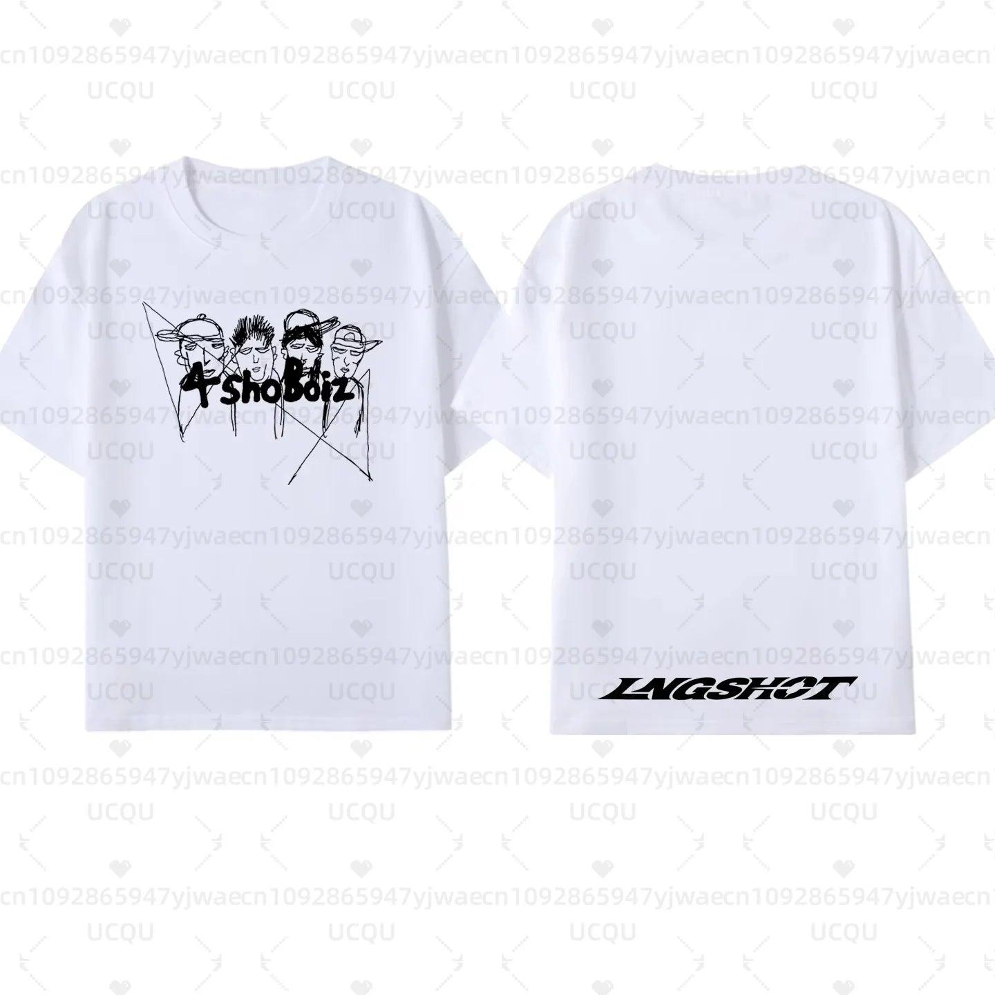 Cheap T-shirt Jerseys Men's Women's LNGSHOT Kpop Fashion Jay Park Same T-shirt High Quality Short Sleeve Tshirt Hip Hop Trend Plus Size Tops