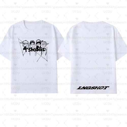 Cheap T-shirt Jerseys Men's Women's LNGSHOT Kpop Fashion Jay Park Same T-shirt High Quality Short Sleeve Tshirt Hip Hop Trend Plus Size Tops