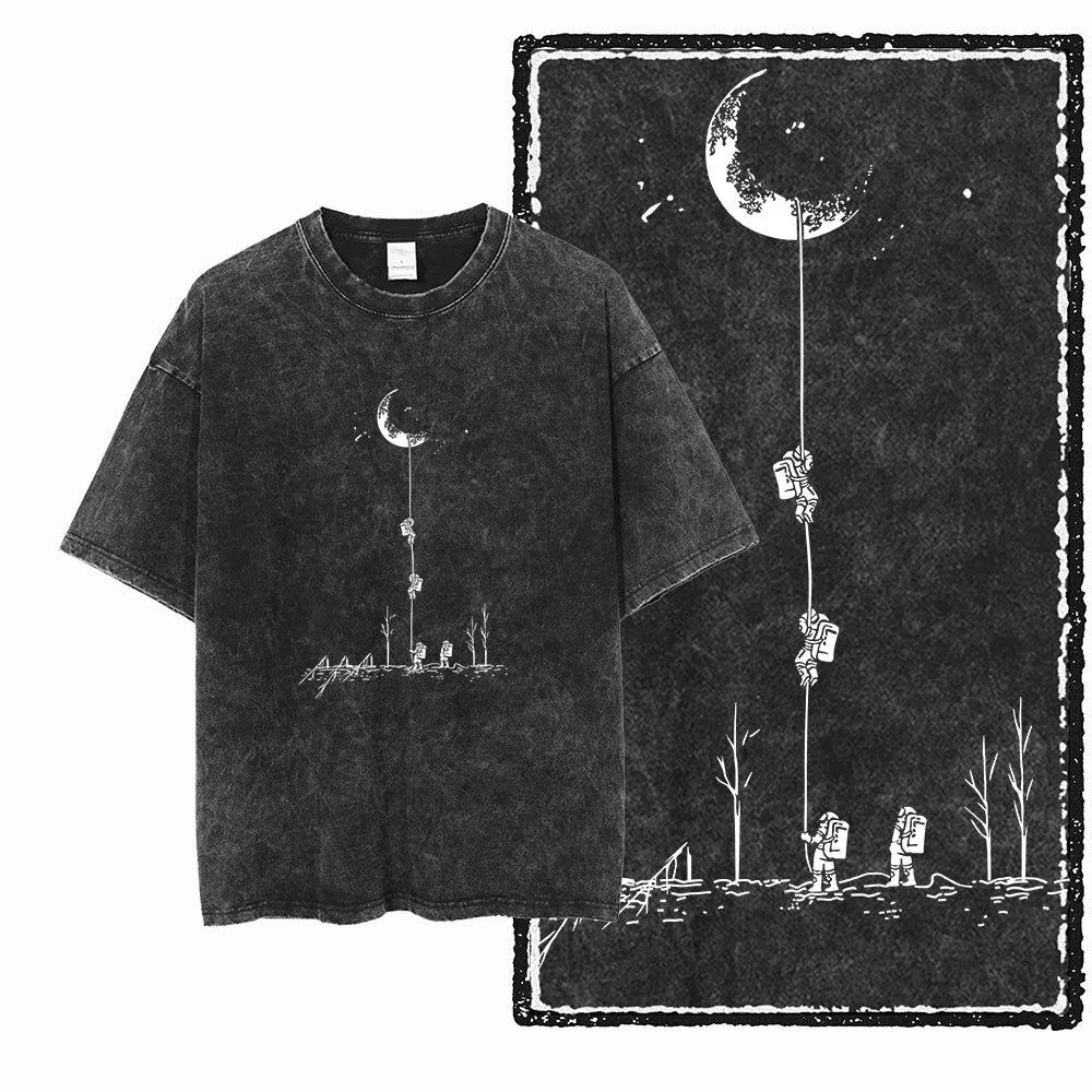 Cheap T-shirt Jerseys SA ASTRONAUT SPACE THEMES Printed Cotton Acid Washed Graphic Unisex T Shirt Cool Streetwear Men Tshirts Big Size Tee for men