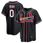 Choea St. Louis Cardinals #0 Masyn Winn Player Black Carbon Fashio Game Stitched Jerseys