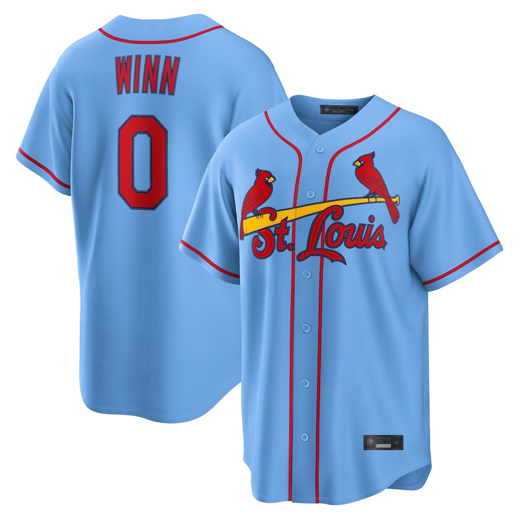 Choea St. Louis Cardinals #0 Masyn Winn Player Light Blue  Home Game Stitched Jerseys