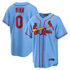 Choea St. Louis Cardinals #0 Masyn Winn Player Light Blue  Home Game Stitched Jerseys