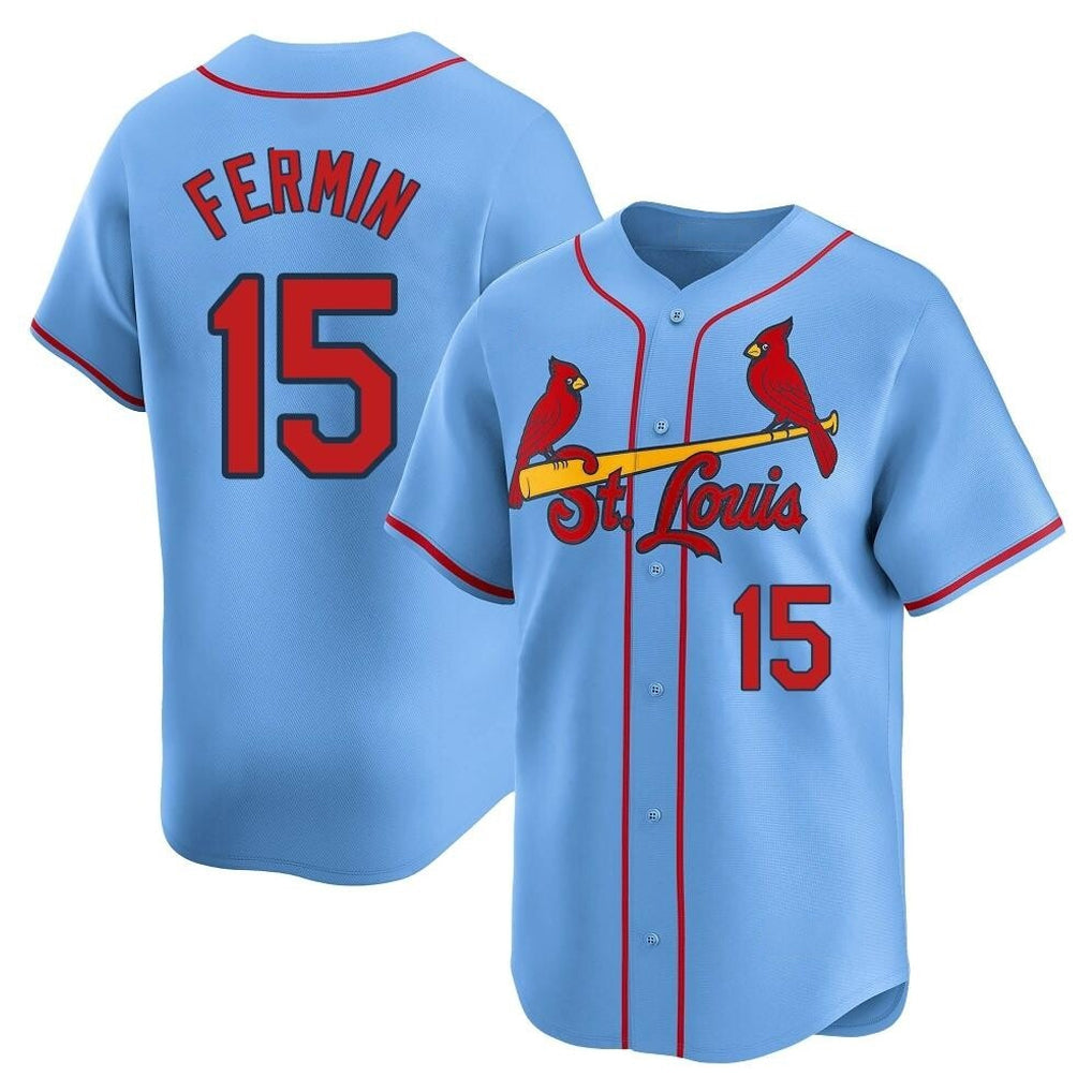 Choea St. Louis Cardinals #15 Jose Fermin Player Light Blue Home Limited Stitched Jerseys