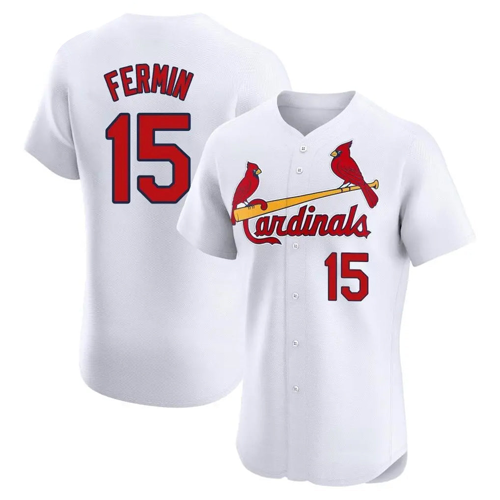 Choea St. Louis Cardinals #15 Jose Fermin Player White Home Limited Elite Stitched Jerseys