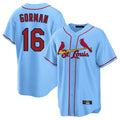 Choea St. Louis Cardinals #16 Nolan Gorman Player Light Blue Home Game Stitched Jerseys