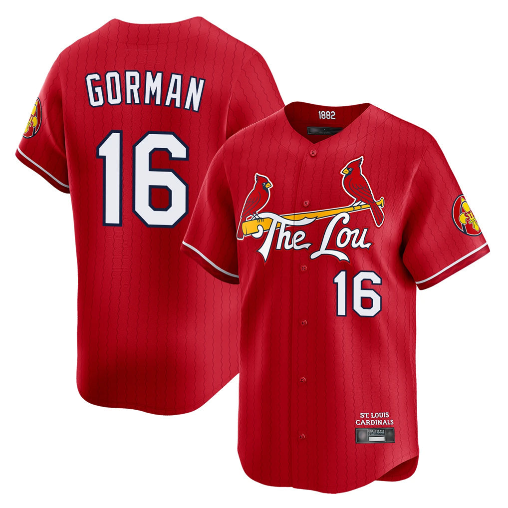 Choea St. Louis Cardinals #16 Nolan Gorman Player Red City Connect Limited Stitched Jerseys
