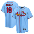 Choea St. Louis Cardinals #18 Jordan Walker Player Light Blue Home Game Stitched Jerseys