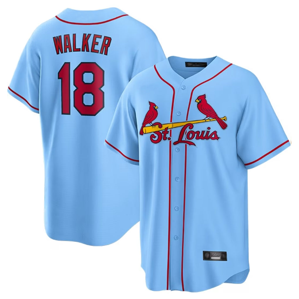 Choea St. Louis Cardinals #18 Jordan Walker Player Light Blue Home Game Stitched Jerseys