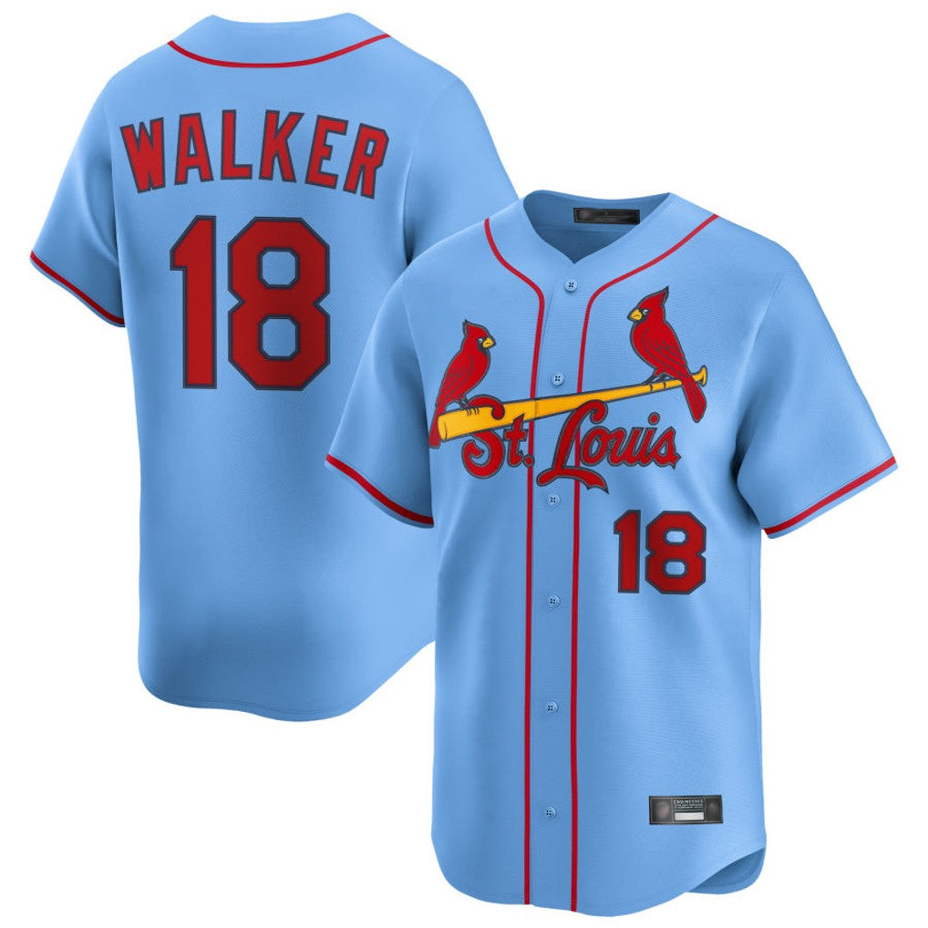 Choea St. Louis Cardinals #18 Jordan Walker Player Light Blue Home Limited Stitched Jerseys