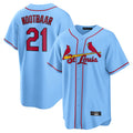 Choea St. Louis Cardinals #21 Lars Nootbaar Player Light Blue Home Game Stitched Jerseys