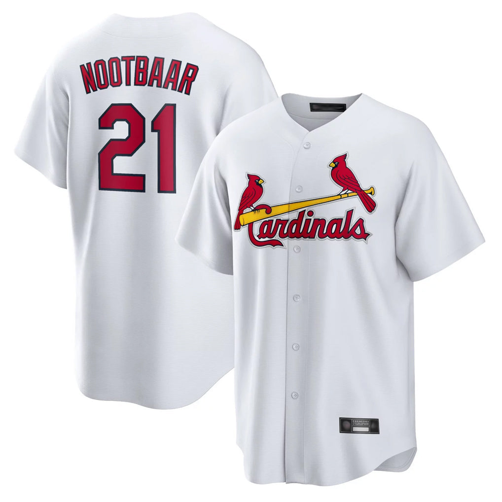 Choea St. Louis Cardinals #21 Lars Nootbaar Player White Home Game Stitched Jerseys