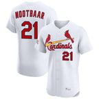 Choea St. Louis Cardinals #21 Lars Nootbaar Player White Home Limited Elite Stitched Jerseys