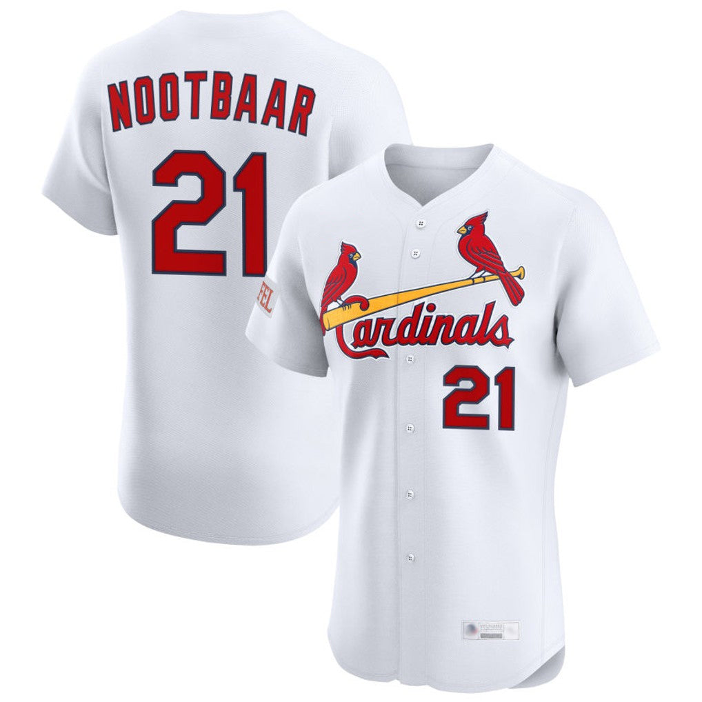 Choea St. Louis Cardinals #21 Lars Nootbaar Player White Home Limited Elite Stitched Jerseys