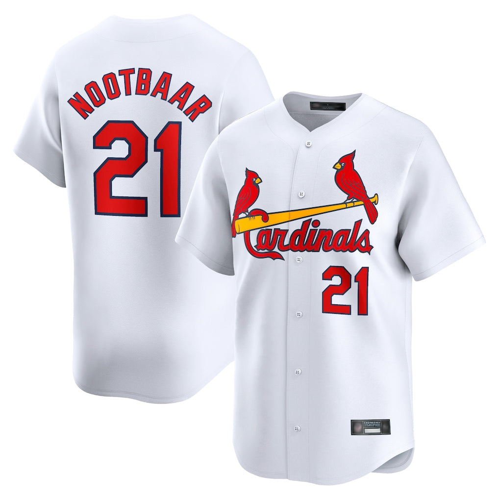 Choea St. Louis Cardinals #21 Lars Nootbaar Player White Home Limited Stitched Jerseys
