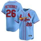 Choea St. Louis Cardinals #26 JJ Wetherholt Player Light Blue Home Limited Stitched Jerseys