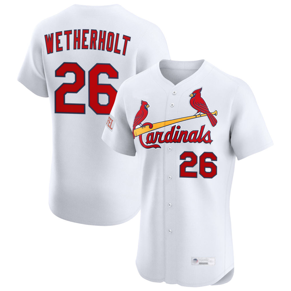 Choea St. Louis Cardinals #26 JJ Wetherholt Player White Home Limited Elite Stitched Jerseys
