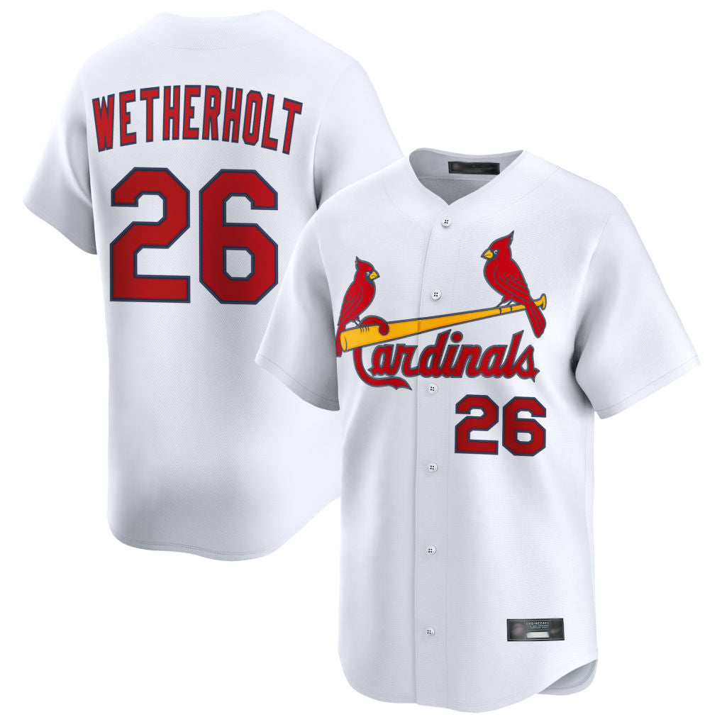 Choea St. Louis Cardinals #26 JJ Wetherholt Player White Home Limited Stitched Jerseys