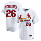 Choea St. Louis Cardinals #26 JJ Wetherholt Player White Home Limited Stitched Jerseys