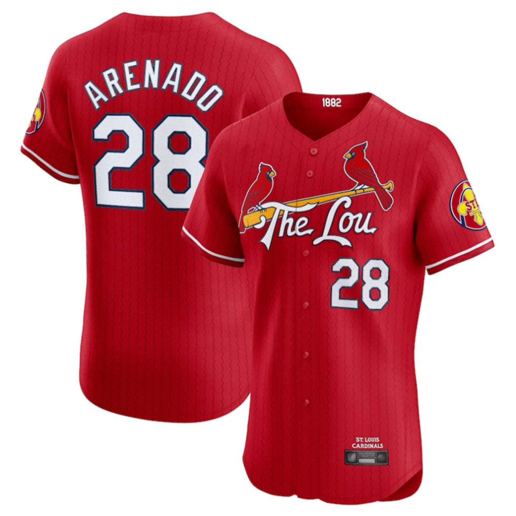 Choea St. Louis Cardinals #28 Nolan Arenado Player Red City Connect Limited Elite Stitched Jerseys