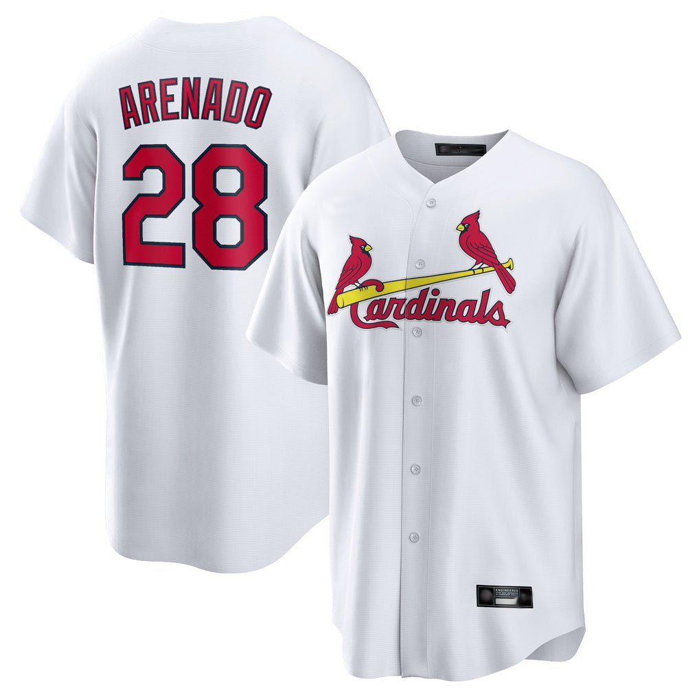 Choea St. Louis Cardinals #28 Nolan Arenado Player White Home Game Stitched Jerseys