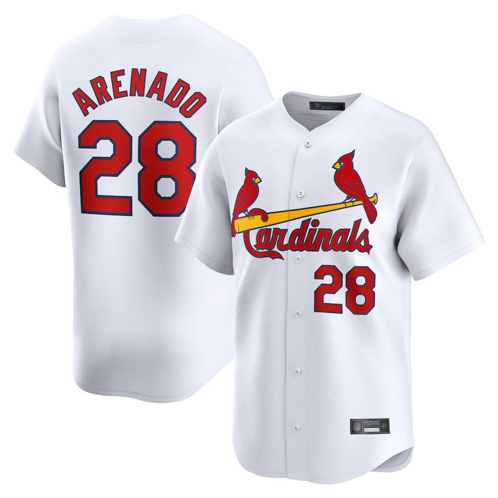 Choea St. Louis Cardinals #28 Nolan Arenado Player White Home Limited Stitched Jerseys