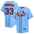 Choea St. Louis Cardinals #33 Brendan Donovan Player Light Blue Home Game Stitched Jerseys