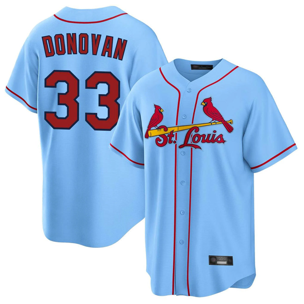 Choea St. Louis Cardinals #33 Brendan Donovan Player Light Blue Home Game Stitched Jerseys