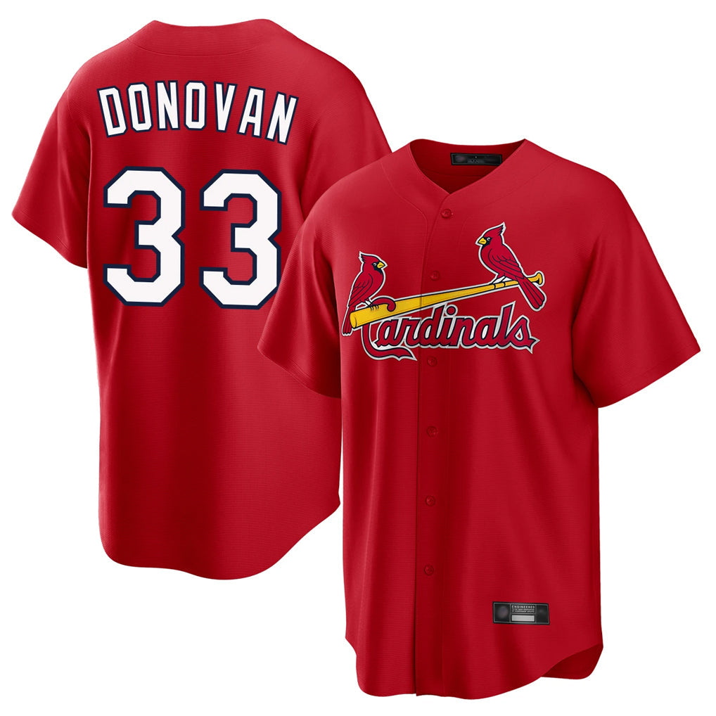 Choea St. Louis Cardinals #33 Brendan Donovan Player Red Home Game Stitched Jerseys