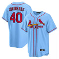 Choea St. Louis Cardinals #40 Willson Contreras Player Light Blue Home Game Stitched Jerseys