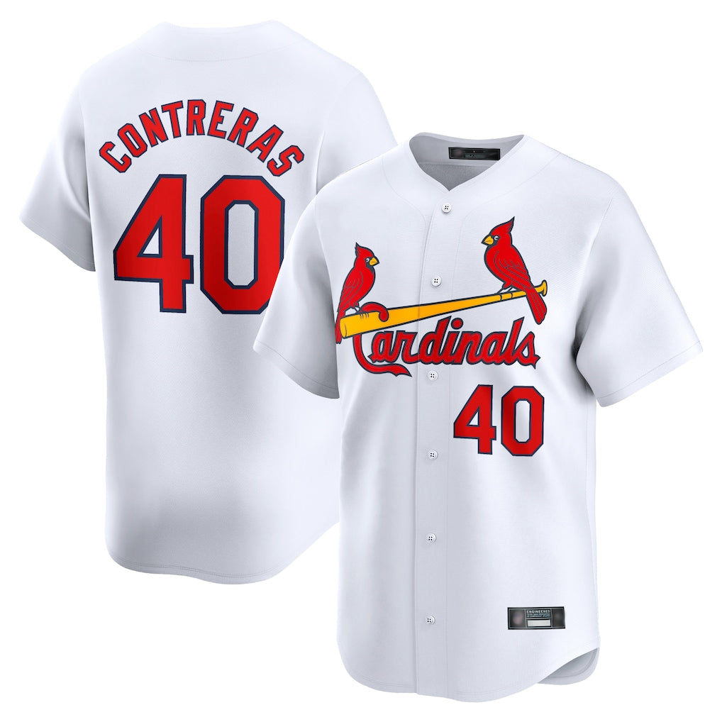 Choea St. Louis Cardinals #40 Willson Contreras Player White Home Limited Stitched Jerseys