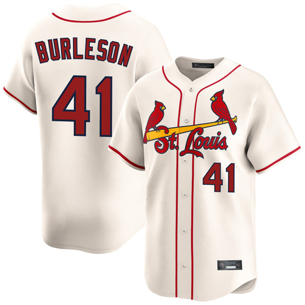 Choea St. Louis Cardinals #41 Alec Burlesona Player Cream Home Limited Stitched Jerseys