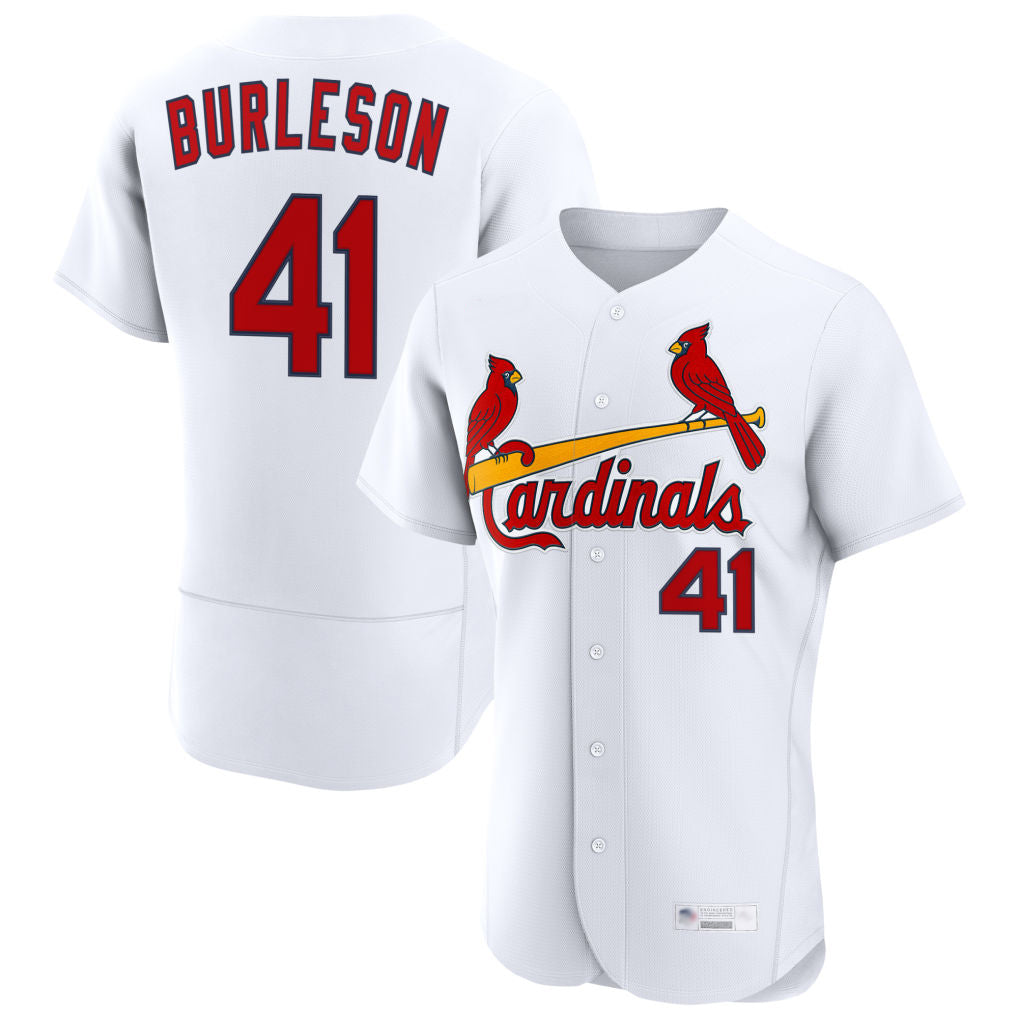 Choea St. Louis Cardinals #41 Alec Burlesona Player White Home Limited Elite Stitched Jerseys