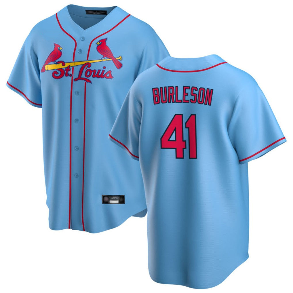 Choea St. Louis Cardinals #41 Alec Burlesona Player Light Blue Home Game Stitched Jerseys