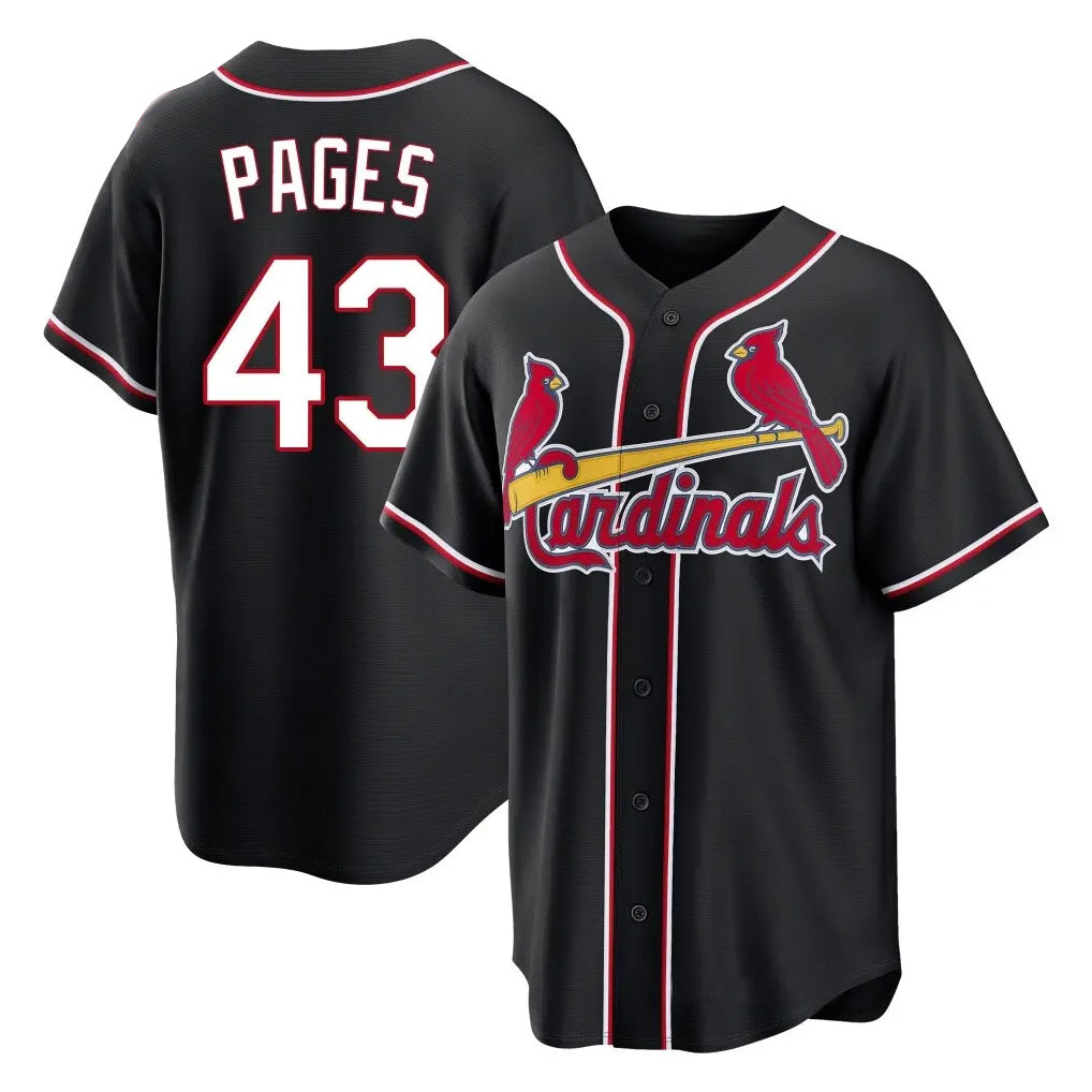 Choea St. Louis Cardinals #43 Pedro Pages Player Black Carbon Fashio Game Stitched Jerseys