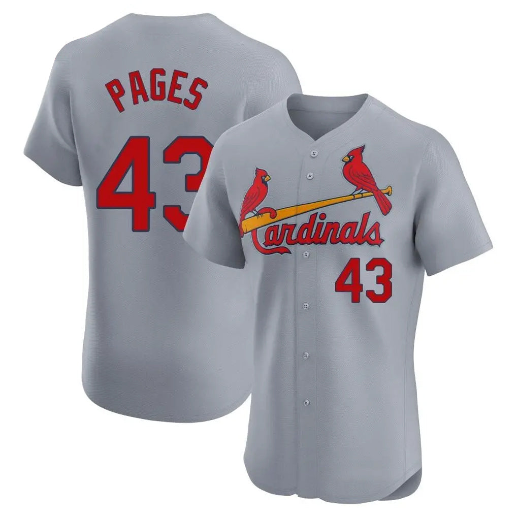 Choea St. Louis Cardinals #43 Pedro Pages Player Gray Home Limited Elite Stitched Jerseys