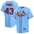 Choea St. Louis Cardinals #43 Pedro Pages Player Light Blue Home Game Stitched Jerseys