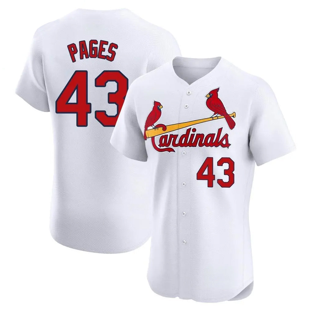 Choea St. Louis Cardinals #43 Pedro Pages Player White Home Limited Elite Stitched Jerseys