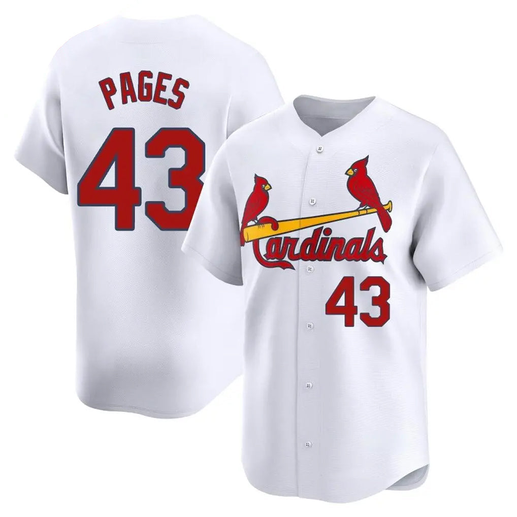 Choea St. Louis Cardinals #43 Pedro Pages Player White Home Limited Stitched Jerseys