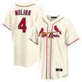 Choea St. Louis Cardinals #4 Yadier Molina Player Cream Home Game Stitched Jerseys