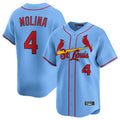 Choea St. Louis Cardinals #4 Yadier Molina Player Light Blue Home Limited Stitched Jerseys