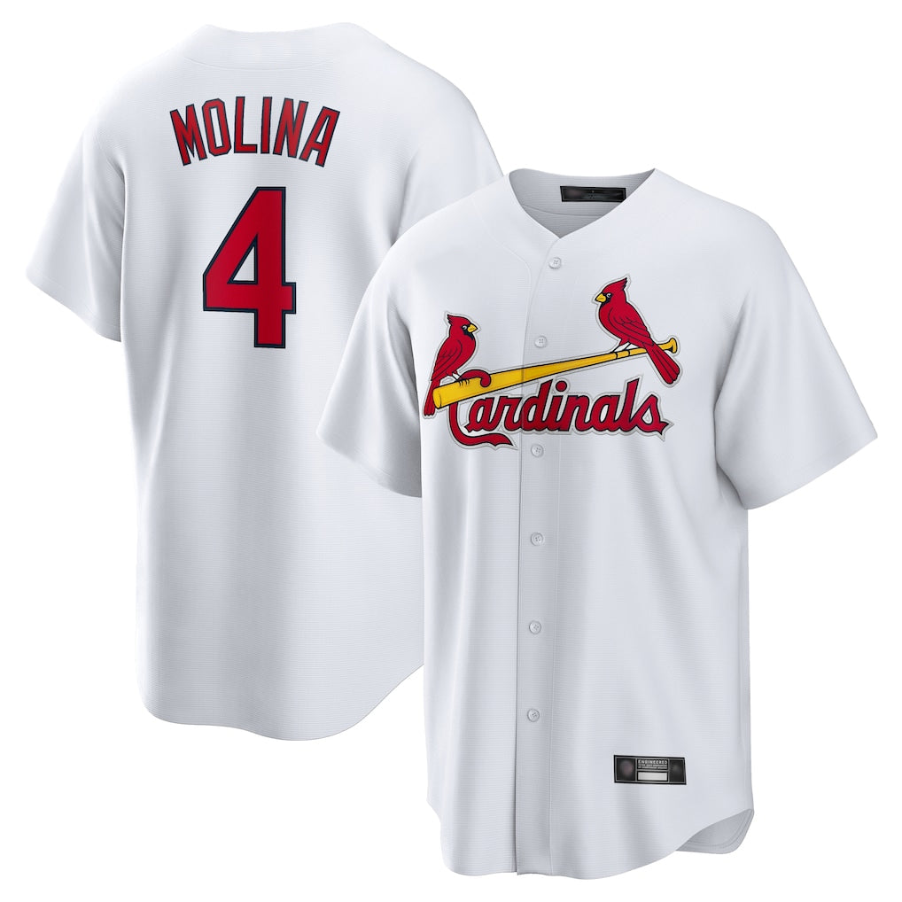 Choea St. Louis Cardinals #4 Yadier Molina Player White Home Game Stitched Jerseys