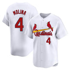 Choea St. Louis Cardinals #4 Yadier Molina Player White Home Limited Stitched Jerseys