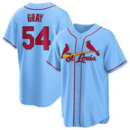 Choea St. Louis Cardinals #54 Sonny Gray Player Light Blue Home Game Stitched Jerseys