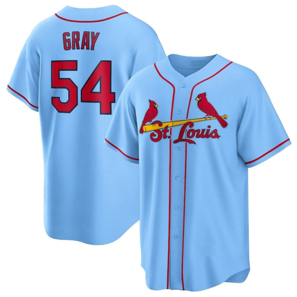 Choea St. Louis Cardinals #54 Sonny Gray Player Light Blue Home Game Stitched Jerseys
