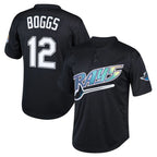 Choea TB.Rays #12 Wade Boggs Player Black Mitchell & Ness Cooperstown Collection Mesh Batting Practice Stitched Jerseys