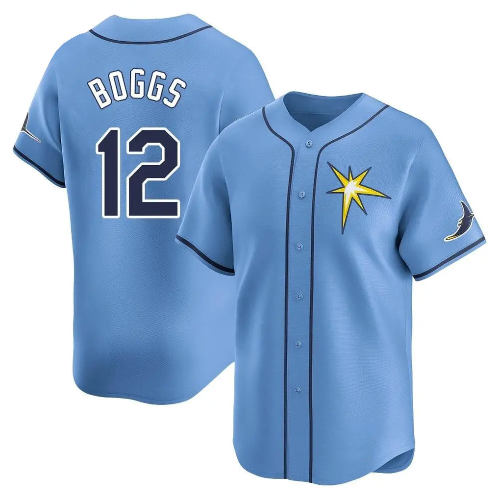 Choea TB.Rays #12 Wade Boggs Player Light Blue Home Limited Stitched Jerseys