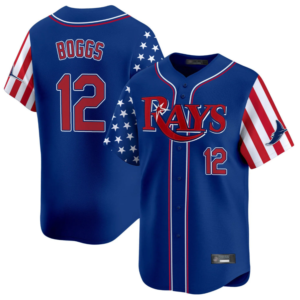 Choea TB.Rays #12 Wade Boggs Player Royal 2025 Independence Day Vapor Premier Limited Stitched Jerseys